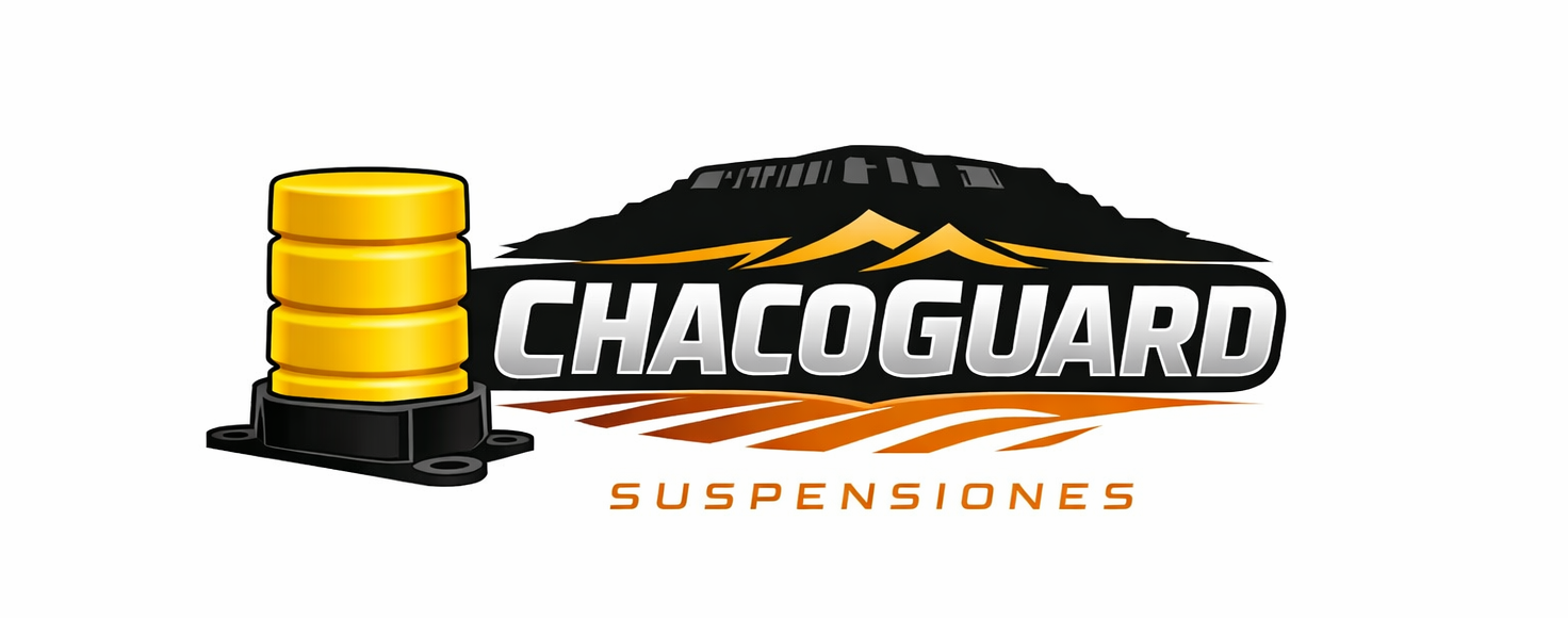 Logo ChacoGuard - yellow bumstop, chacoguard with Cerro Leon, Chaco Paraguay in the background